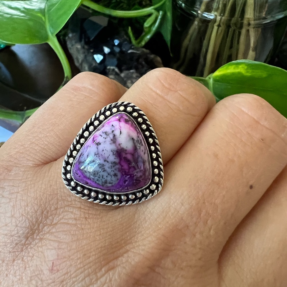 Purple Dendritic Opal Ring View 6